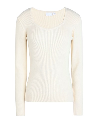 VILA Pullover Elfenbein 50% Viskose, 28% Polyester, 22% Polyamid