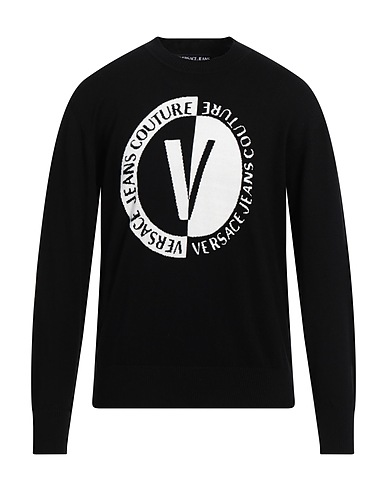 VERSACE JEANS COUTURE Jumper Black 95% Cotton, 5% Cashmere