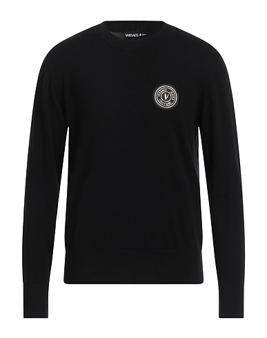 VERSACE JEANS COUTURE Jumper Black 95% Cotton, 5% Wool