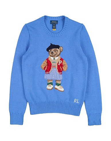 POLO RALPH LAUREN Свитер Polo Bear Sweater  Голубой 100% Хлопок