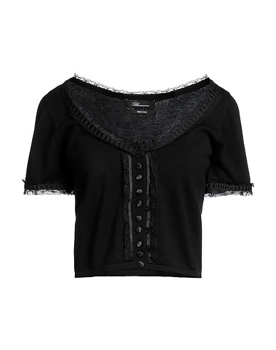 BLUMARINE Cardigan Black 100% Cotton, Polyester, Polyamide