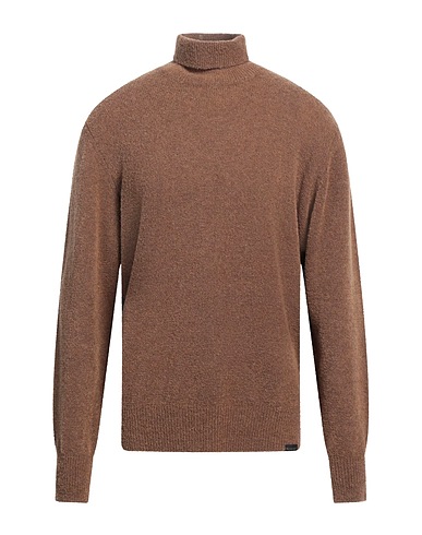 BROOKSFIELD Polo neck Brown 85% Virgin Wool, 15% Polyamide