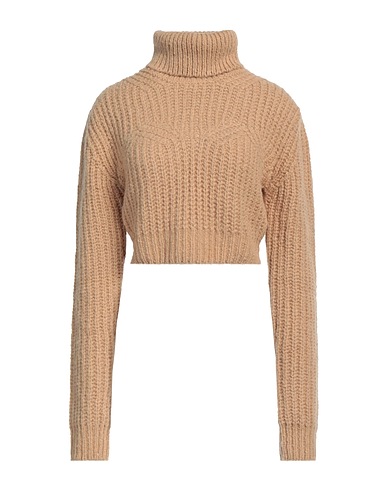 DSQUARED2 Polo neck Sand 46% Wool, 30% Acrylic, 14% Polyamide, 10% Alpaca wool, Cow leather