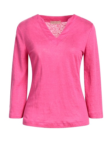PUROTATTO T-shirt Fuchsia 100% Linen