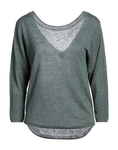 MAJESTIC FILATURES Pullover Verde scuro 100% Lino