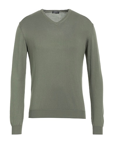 ROSSOPURO Pullover Verde militare 100% Cotone