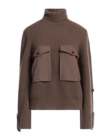 SEMICOUTURE Polo neck Khaki 80% Wool, 20% Polyamide, Polyester, Virgin Wool, Elastane