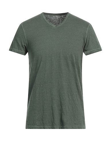 MAJESTIC FILATURES Basic T-Shirt Military green 96% Linen, 4% Elastane