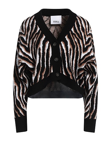 ERIKA CAVALLINI Cardigan Black 80% Wool, 20% Polyamide, Viscose