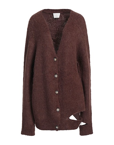 RAMAEL Cardigan Chocolate brown 51% Alpaca wool, 28% Wool, 18% Polyamide, 3% Elastane