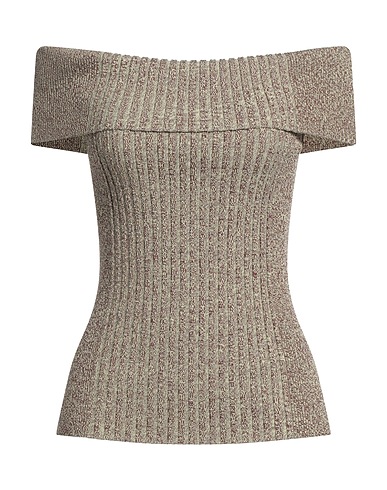 GANNI Schulterfreies Top Braun 56% Rayon, 43% Polyamid, 1% Elastan