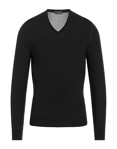 DRUMOHR Pullover Nero 100% Super 140s Lana