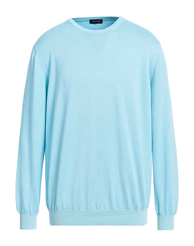 ROSSOPURO Pullover Celeste 100% Cotone