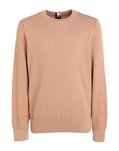 BOSS Pullover Cammello 100% Cotone