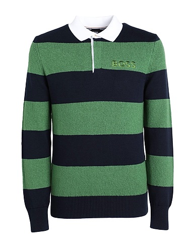 BOSS Sweater Green 91% Cotton, 8% Polyamide, 1% Elastane