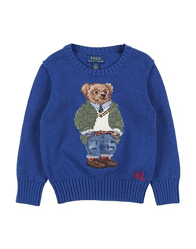 POLO RALPH LAUREN Jumper Polo Bear Cotton-Blend Sweater
 Navy blue 100% Cotton