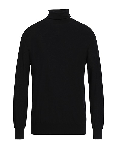 KANGRA Polo neck Black 100% Merino Wool