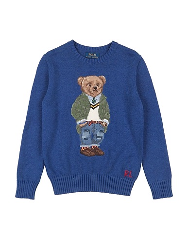 POLO RALPH LAUREN Jumper Polo Bear Sweater
 Blue 100% Cotton, Nylon, Elastane