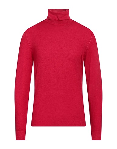 FEDELI Polo neck Red 100% Merino Wool