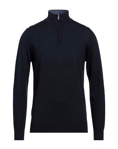 CASHMERE COMPANY Jumper with zip Navy blue 40% Wool, 30% Cashmere, 15% Silk, 15% Nylon