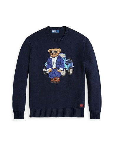 POLO RALPH LAUREN Jumper POLO BEAR SWEATER
 Navy blue 100% Cotton