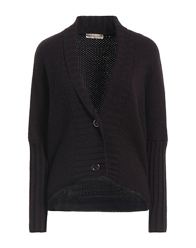 CASHMERE COMPANY Cardigan Viola scuro 80% Lana, 20% Lana di alpaca