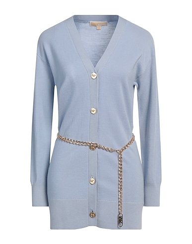 MICHAEL MICHAEL KORS Cardigan Light blue 100% Merino Wool, Nylon, Elastane