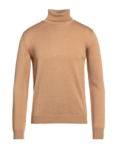 ROBERTO COLLINA Polo neck Camel 100% Merino Wool