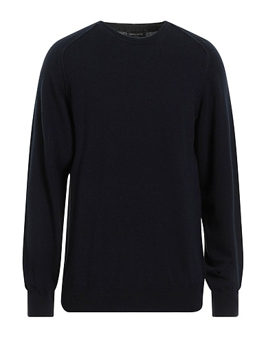 ROBERTO COLLINA Pullover Blu navy 90% Lana Merino, 10% Cachemire
