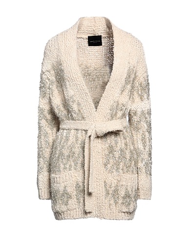 ROBERTO COLLINA Cardigan Avorio 43% Lana di baby alpaca, 43% Lana, 7% Nylon, 7% Poliestere metallizzato
