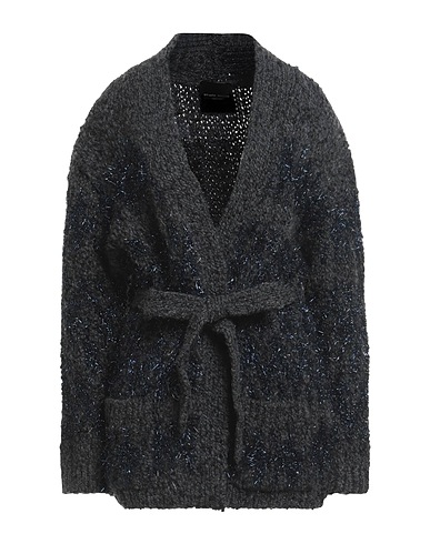 ROBERTO COLLINA Cardigan Antracite 43% Lana di baby alpaca, 43% Lana, 7% Nylon, 7% Poliestere metallizzato