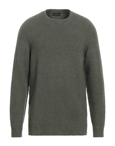 ROBERTO COLLINA Jumper Military green 80% Cotton, 16% Nylon, 4% Elastane