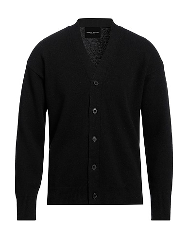 ROBERTO COLLINA Cardigan Black 90% Merino Wool, 10% Cashmere