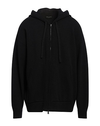 ROBERTO COLLINA Cardigan Black 90% Merino Wool, 10% Cashmere