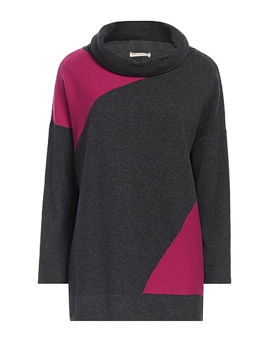 ROSSOPURO Polo neck Charcoal 90% Wool, 10% Cashmere