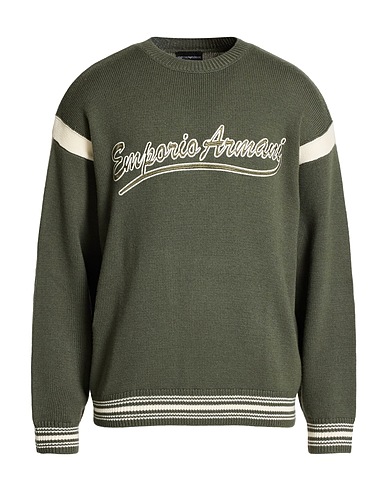 EMPORIO ARMANI Jumper Military green 84% Virgin Wool, 16% Acrylic, Polyamide, Elastane