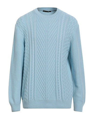 LOW BRAND Sweater Sky blue 40% Viscose, 30% Polyamide, 25% Wool, 5% Cashmere