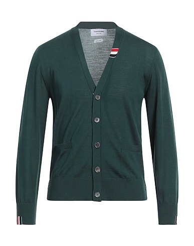 THOM BROWNE Cardigan Verde 99% Lana Vergine, 1% Poliammide
