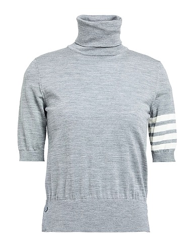 THOM BROWNE Polo neck Grey 99% Virgin Wool, 1% Polyamide