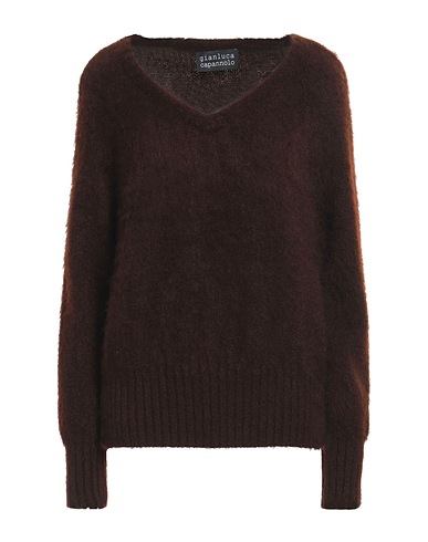 GIANLUCA CAPANNOLO Jumper Brown 58% Mohair wool, 37% Polyamide, 5% Wool