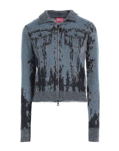 DIESEL Cardigan Slate blue 47% Mohair wool, 35% Nylon, 18% Wool