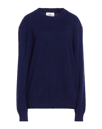 AMI ALEXANDRE MATTIUSSI Cashmere jumper Midnight blue 97% Cashmere, 3% Wool