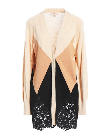 TWINSET Cardigan Beige 35% Polyamide, 35% Viscose, 27% Wool, 3% Cashmere, Cotton