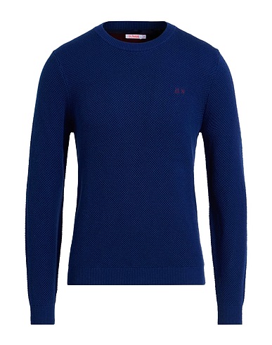SUN 68 Jumper Blue 50% Merino Wool, 50% Cotton