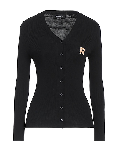 ROCHAS Strickjacke Schwarz 100% Schurwolle