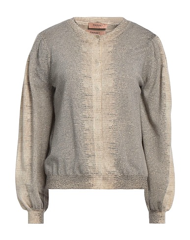 TWINSET Twin set Beige 87% Wool, 8% Polyester, 5% Metallic Polyester