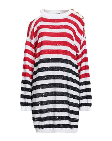BALMAIN Jumper Red 44% Viscose, 39% Cotton, 9% Polyamide, 8% Polyester