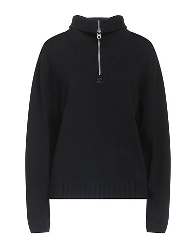 COURRÈGES Polo neck Black 96% Virgin Wool, 3% Polyamide, 1% Elastane