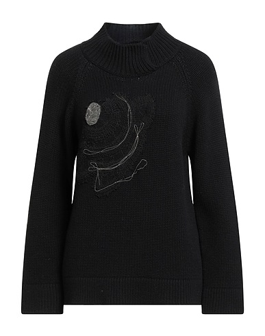 FABIANA FILIPPI Polo neck Black 75% Virgin Wool, 15% Silk, 10% Cashmere, Polyacrylic, Other Fibres