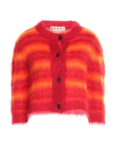 MARNI Cardigan Red 67% Mohair wool, 28% Polyamide, 5% Wool